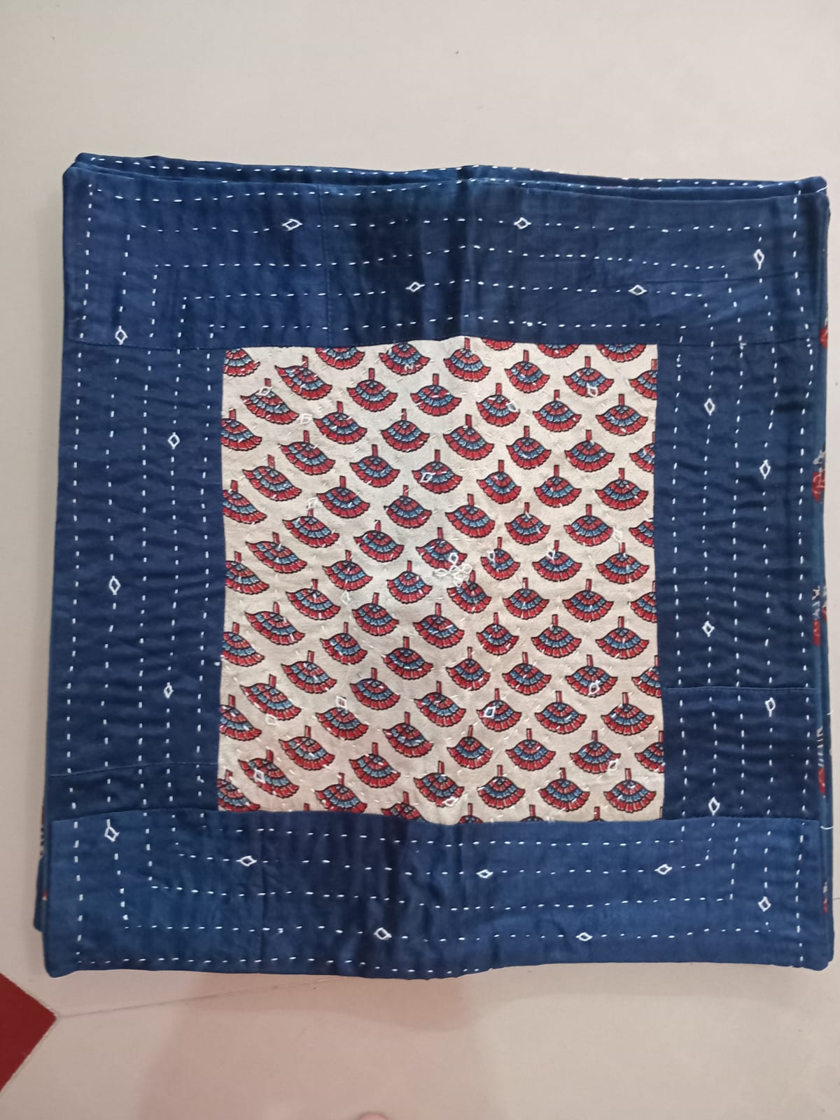 PURE MODAL SILK AJARAK HAND CRAFTED CUSHION COVER