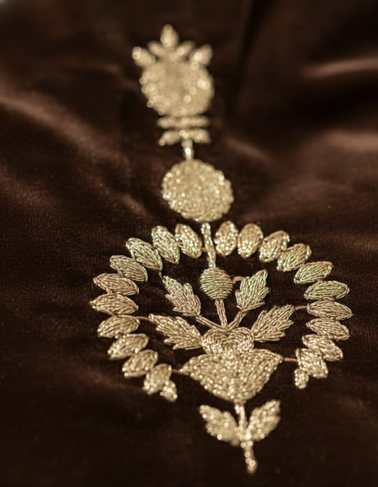 Velvet Cord Set Rosaya – Premium Embroidered Velvet Suit