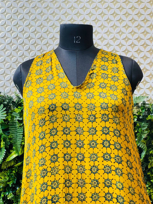 Rosaya Mustard Yellow Modal Kurta