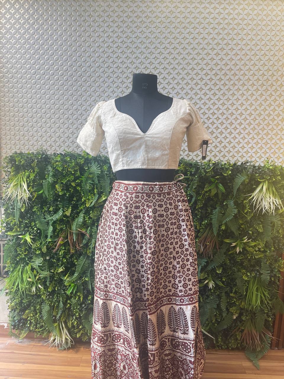 Noor Cotton Chikankari & Ajrakh Co-Ord Set