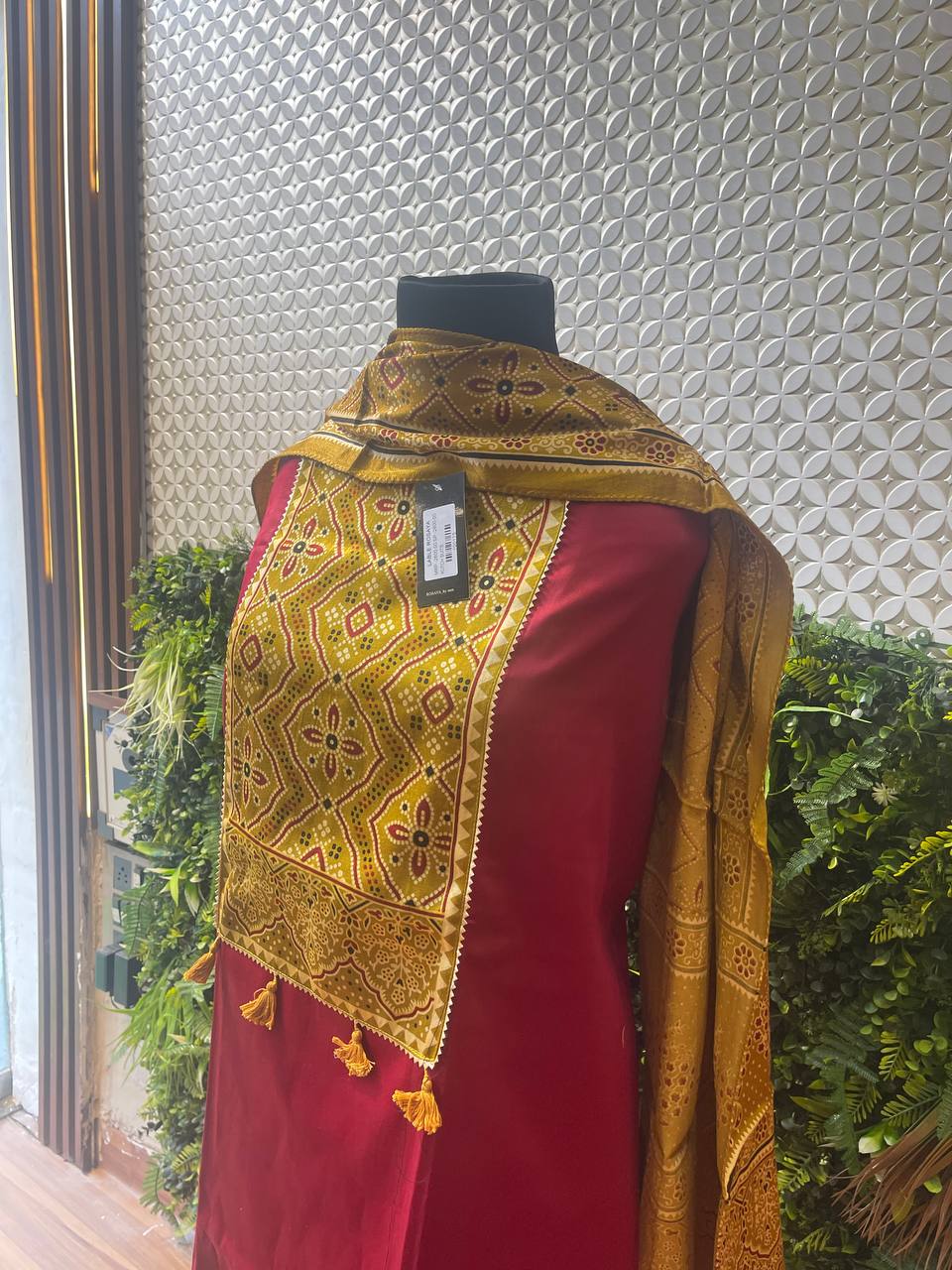 Rosaya Kutch Bandhani Suit Set with Gota Patti Dupatta