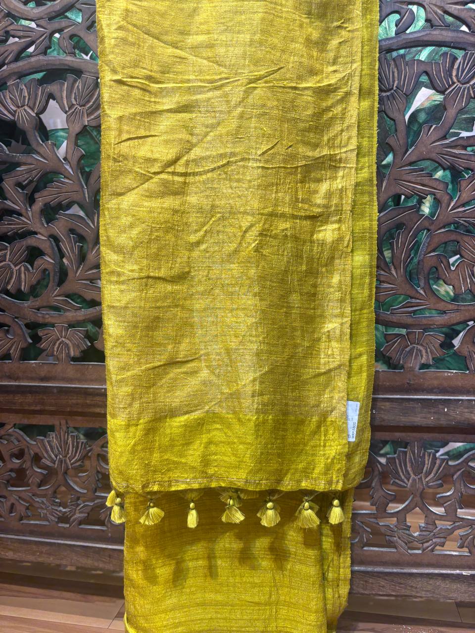 Rosaya 'Bahaar' Floral Paisley Embroidered Tussar Silk Saree