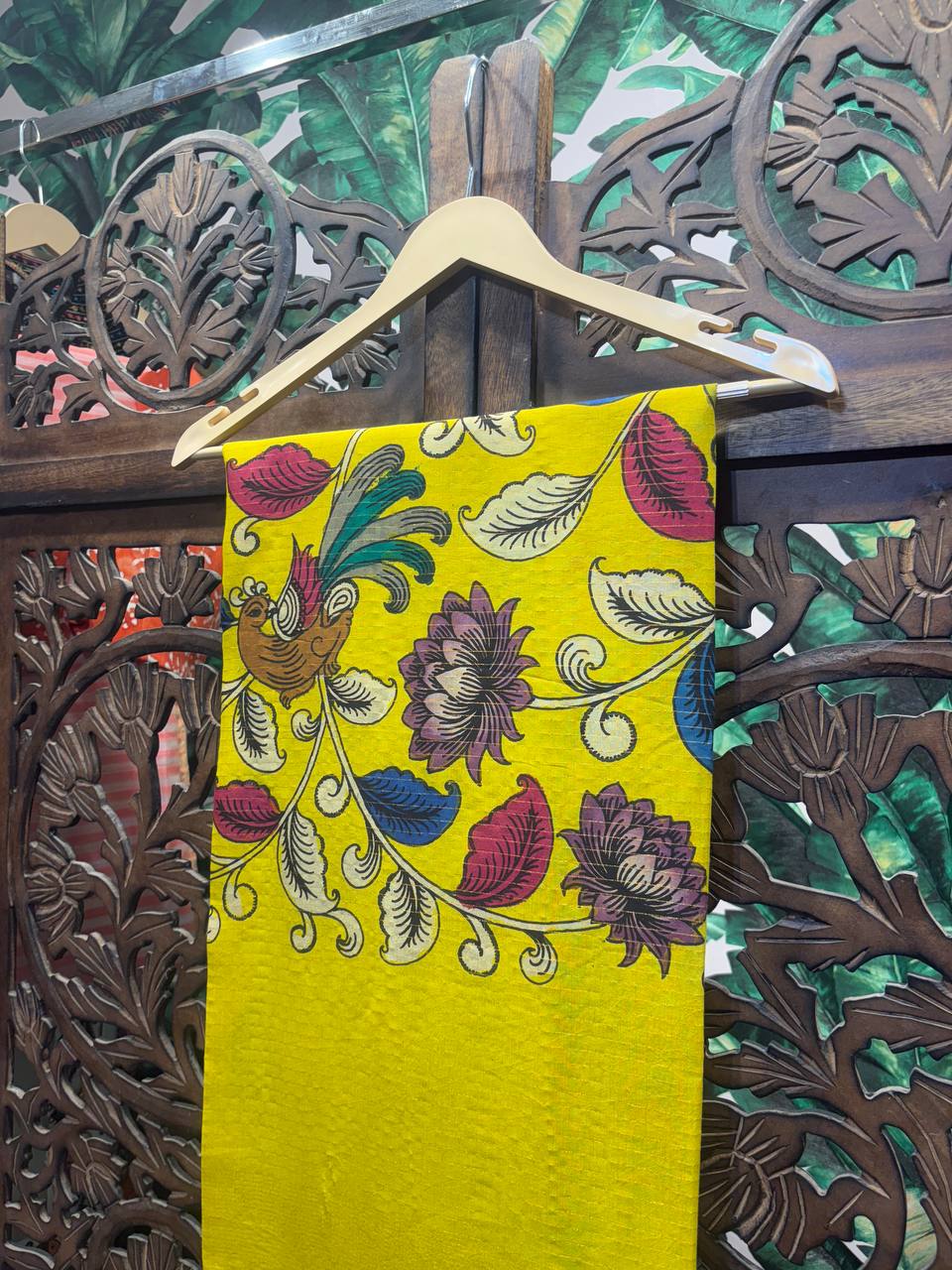 Rosaya 'Chitrakala' Kalamkari Print Banglori Silk Saree