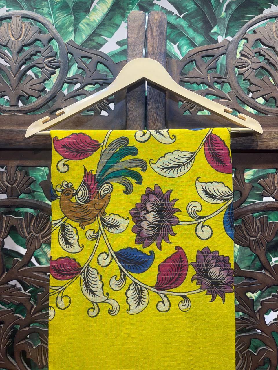Rosaya 'Chitrakala' Kalamkari Print Banglori Silk Saree