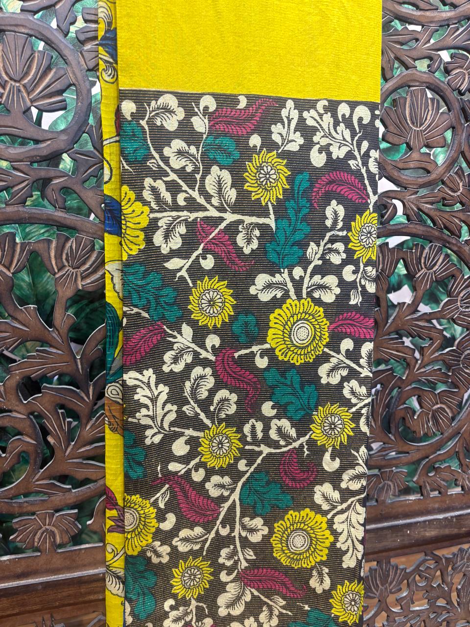 Rosaya 'Chitrakala' Kalamkari Print Banglori Silk Saree