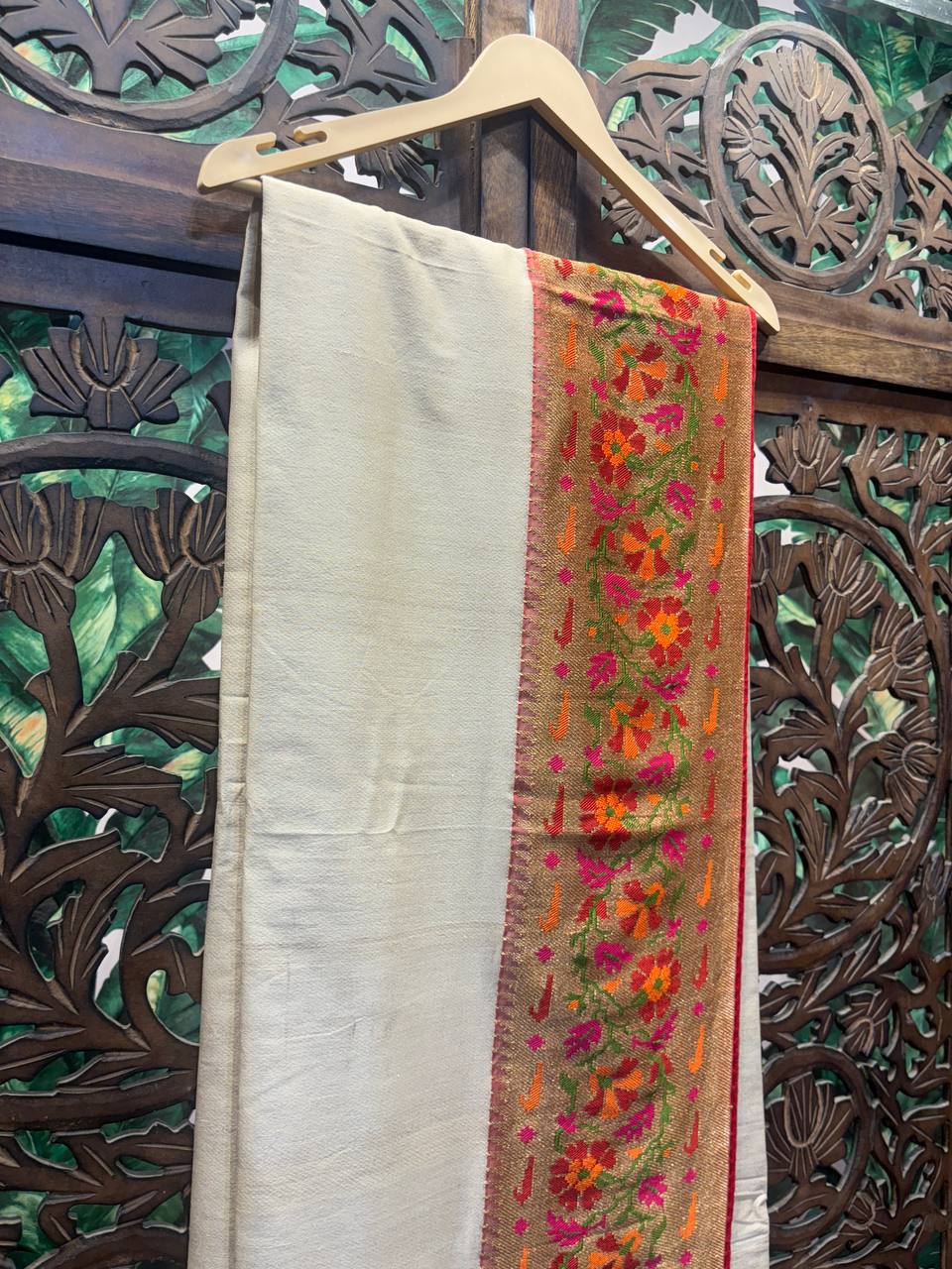 Rosaya 'Manjari' Off-White Paithani Silk Saree