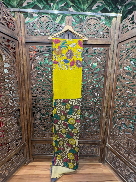 Rosaya 'Chitrakala' Kalamkari Print Banglori Silk Saree