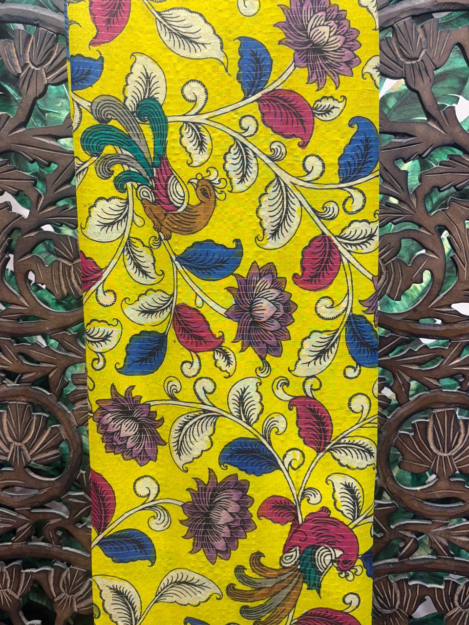 Rosaya 'Chitrakala' Kalamkari Print Banglori Silk Saree