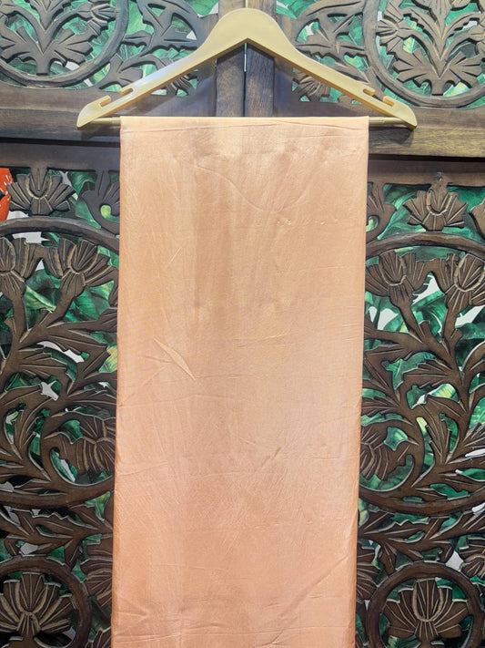 Serena - Minimalist Peach Crushed Satin Saree