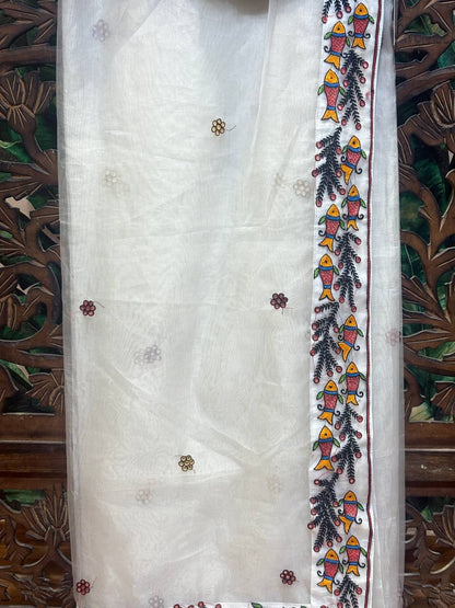 Rosaya 'Kamalini' Embroidered Lotus Organza Saree