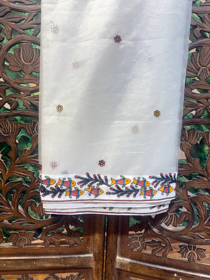 Rosaya 'Kamalini' Embroidered Lotus Organza Saree