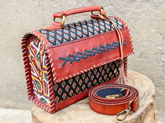 Rosaya Kutch Handcrafted Leather Sling Bag