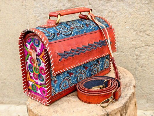 Rosaya Kutch Handcrafted Leather Sling Bag