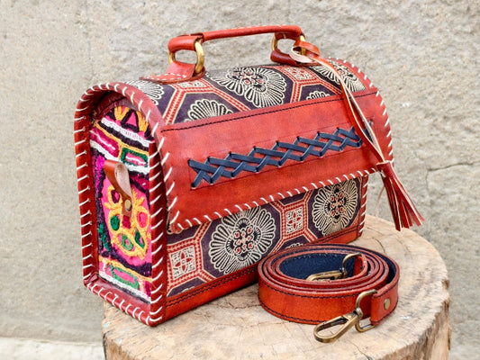 Rosaya Kutch Handcrafted Leather Sling Bag