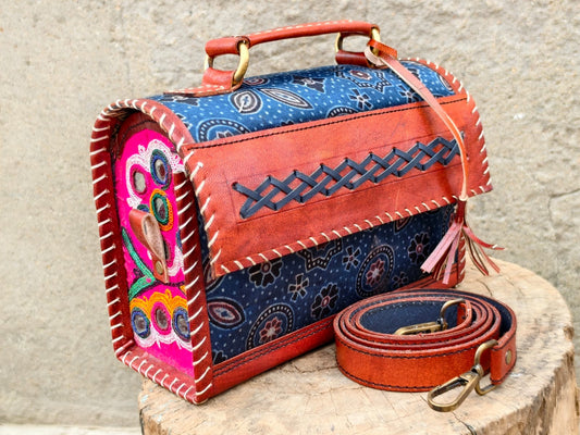 Rosaya Kutch Handcrafted Leather Sling Bag