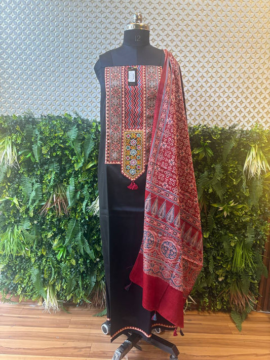 Handcrafted Gujarat Kutch 3-Piece Suit Set – Tribal Art Edition