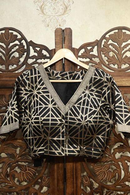 Noor Black Banarasi Zari Blouse