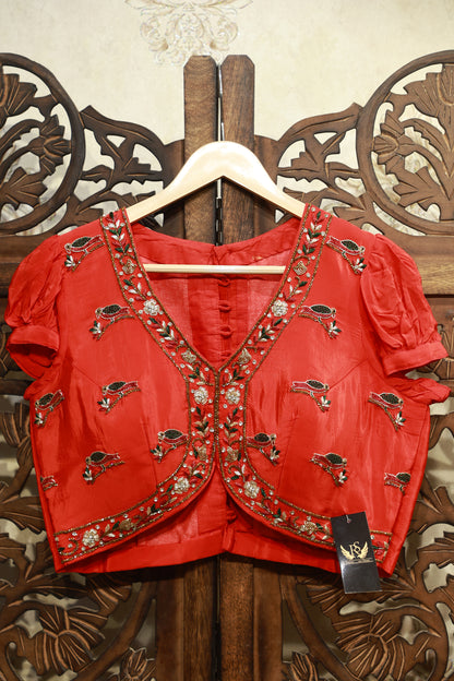 Gulnaar Hand-Embroidered Silk Blouse