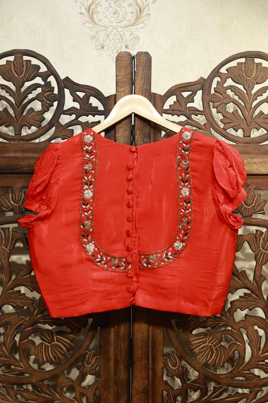 Gulnaar Hand-Embroidered Silk Blouse