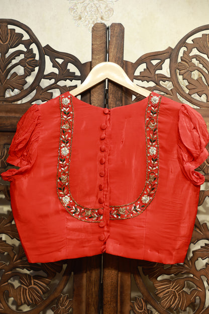 Gulnaar Hand-Embroidered Silk Blouse
