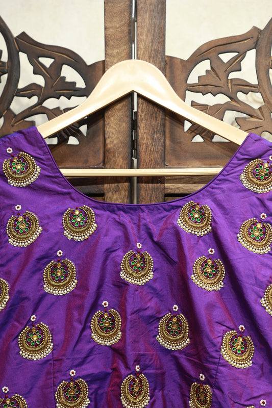 Royal Amethyst Embroidered Blouse