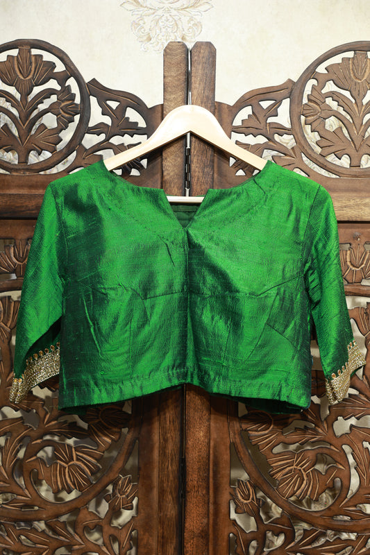 Green Emerald Silk Blouse