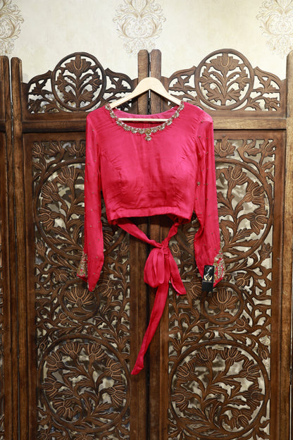 Gulaabi Tie-Up Blouse