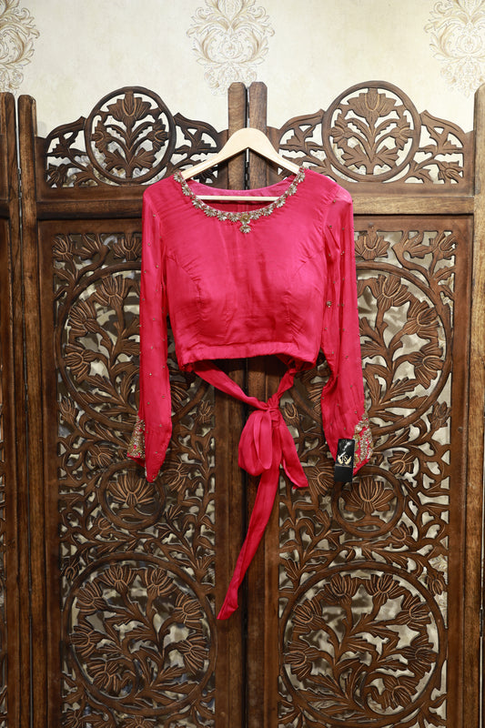 Gulaabi Tie-Up Blouse