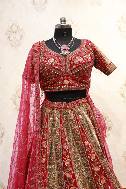 Royal Crimson Heritage Bridal Lehenga