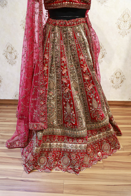 Royal Crimson Heritage Bridal Lehenga