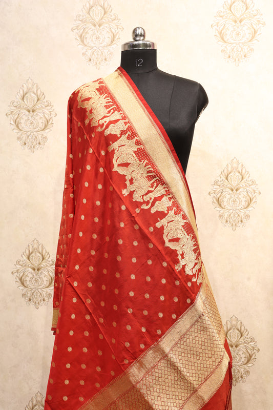 Rukhsar Red Banarasi Dupatta