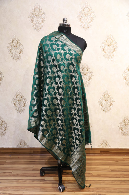 💚 Ira Emerald Banarasi Silk Dupatta