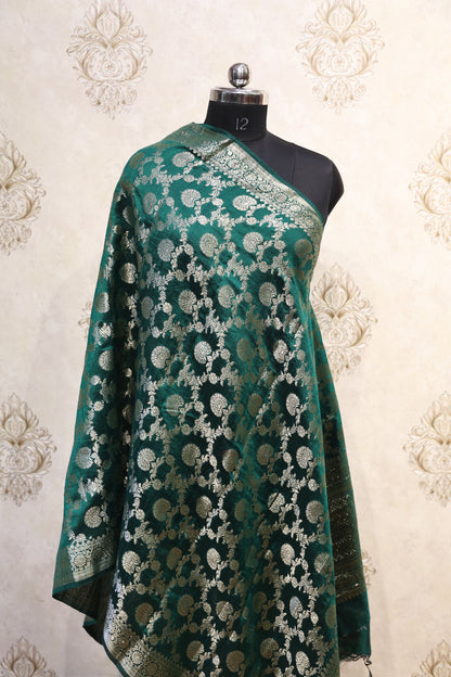 💚 Ira Emerald Banarasi Silk Dupatta