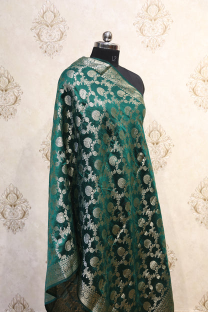 💚 Ira Emerald Banarasi Silk Dupatta