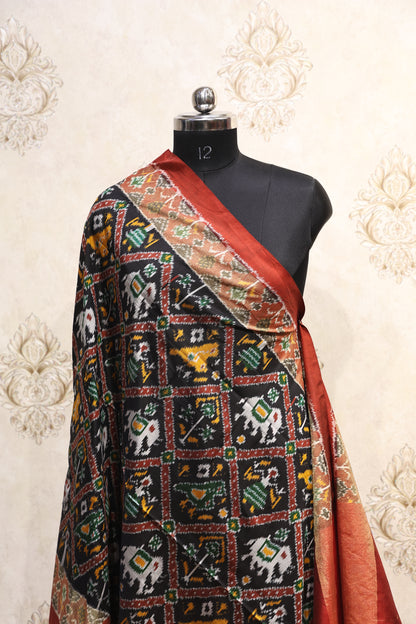 Multicolor Handwoven Ikkat Patola Dupatta
