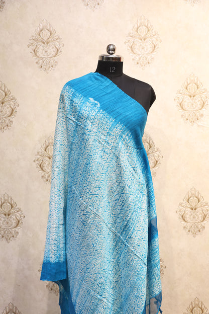 Kalamkari Shibori-Inspired Blue Dupatta