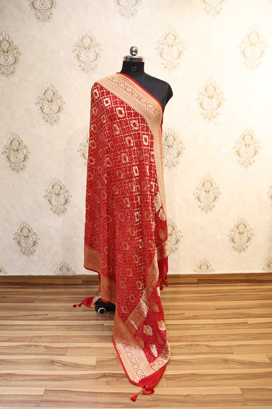 Royal Red Gharchola Bhadani Dupatta