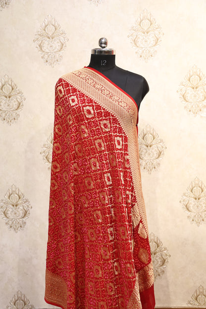 Royal Red Gharchola Bhadani Dupatta
