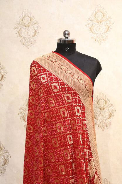 Royal Red Gharchola Bhadani Dupatta
