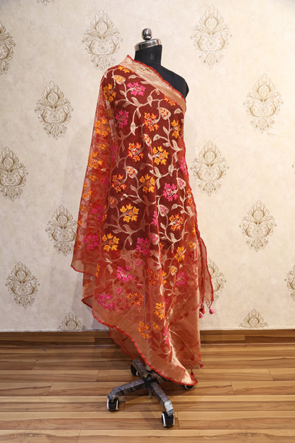 Zariya Floral Tissue Dupatta