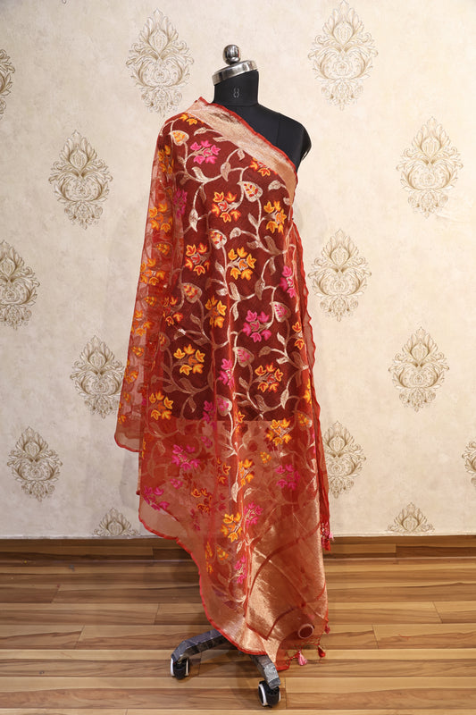 Zariya Floral Tissue Dupatta