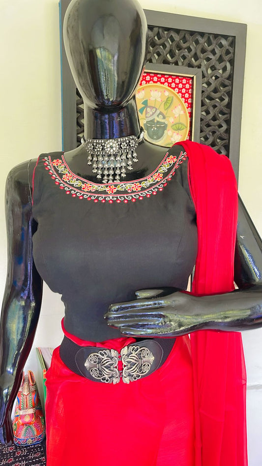 MADHUBANI BLACK  BLOUSE