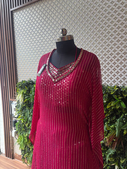 Gulnaar – Mirror Work Kurti with Flowy Skirt