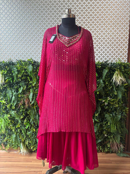 Gulnaar – Mirror Work Kurti with Flowy Skirt