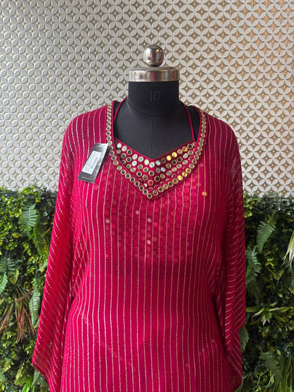 Gulnaar – Mirror Work Kurti with Flowy Skirt