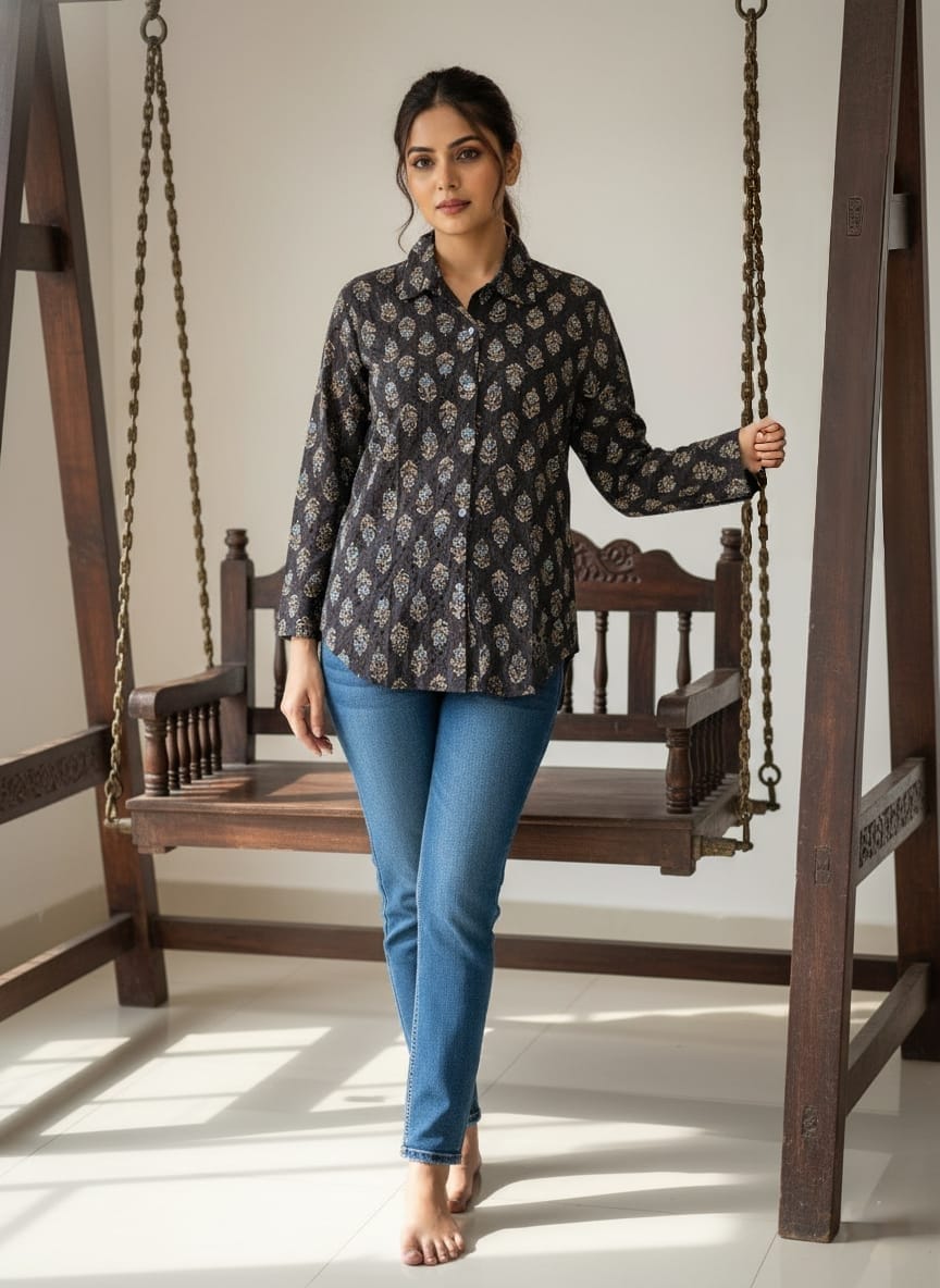 Kaali Gul – Printed Handcrafted Shirt
