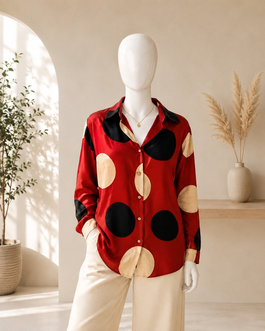 DUAL PRINT | Pure Modal Silk Shirt