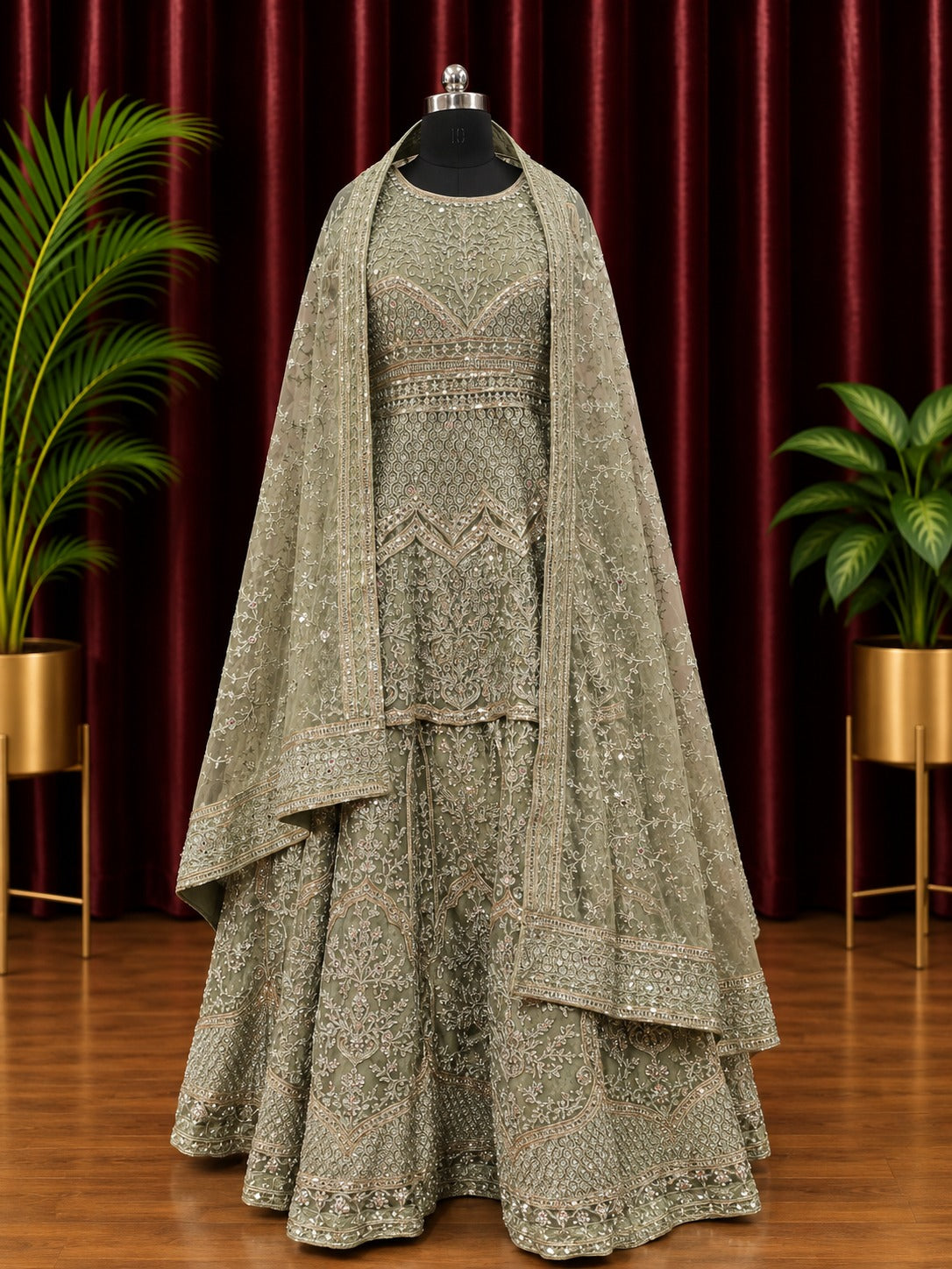 🤍 Pearl & Sequin Party-Wear Lehenga ✨