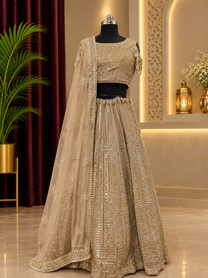 🤍 Pearl & Sequin Party Wear Lehenga ✨