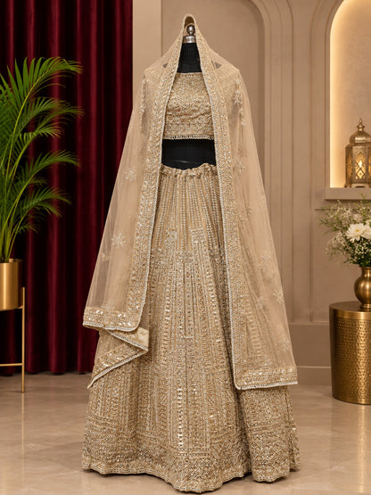 🤍 Pearl & Sequin Party Wear Lehenga ✨